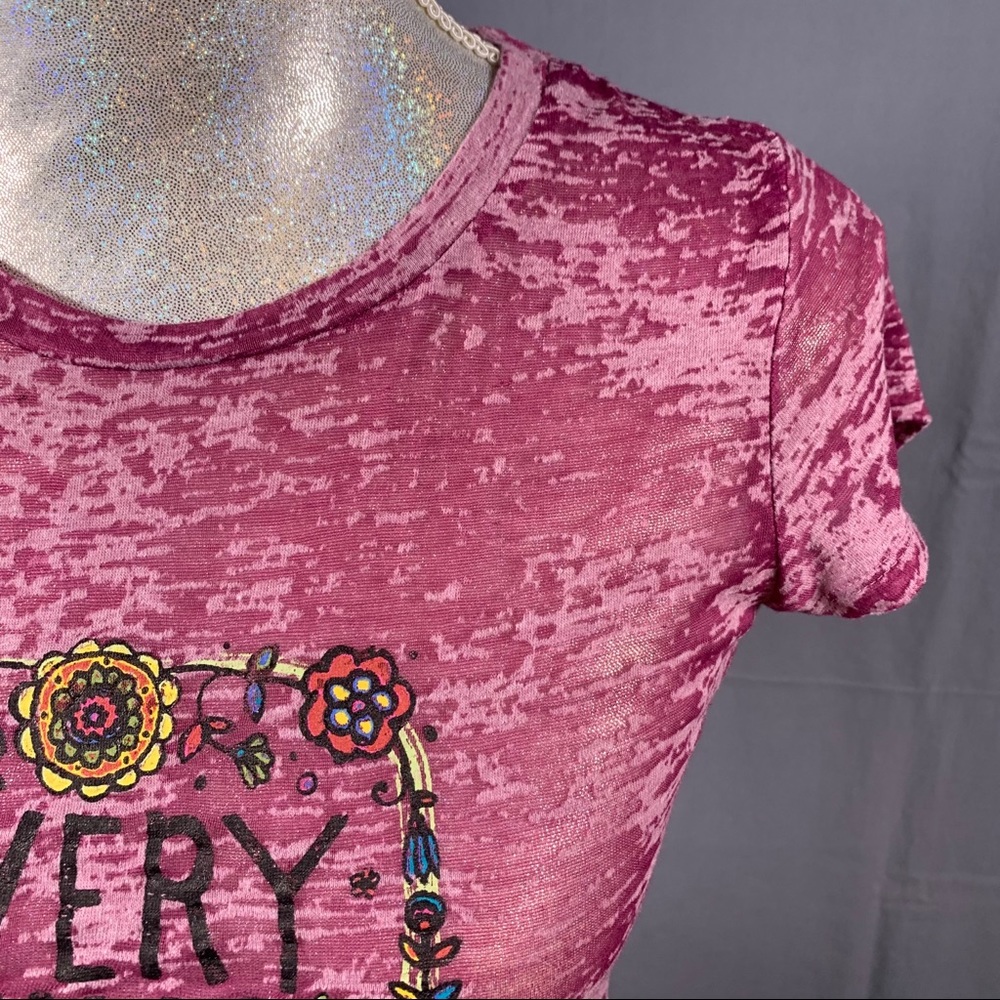 NEW Natural Life Purple Boho Burnout Tee (S) - Picture 6 of 13